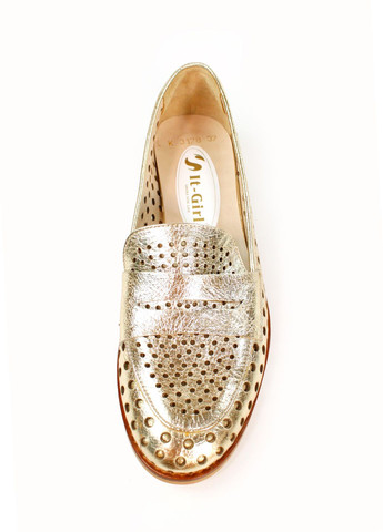 It-Girl Женские туфли лоферы золотой з натуральная кожа, — лето (317211671)