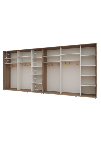 Шкаф-купе шестидверный Комфорт Мебель 440*60*220 см Трюфель 6 дверей Зеркало Стандарт Комфорт Меблі (360471460)