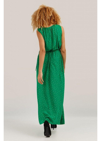 Зелена кежуал сукня s19-14079-500 а-силует Finn Flare з малюнком
