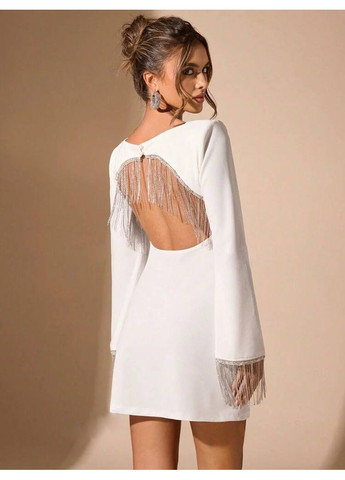 Белое вечернее женское костюмное платье с подвесками — замер в описании GD/GL Модний простір однотонное