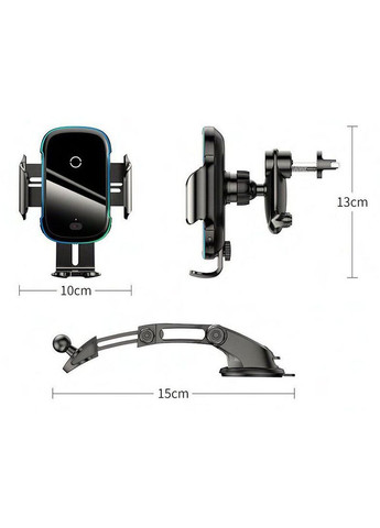 Автодержатель Wireless Charger Qi Light Electric 15W Black Baseus (298992758)