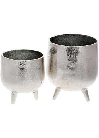 Декоративное кашпо "Evian" на ножках 21х25см, металл, серебро Bona (329896918)