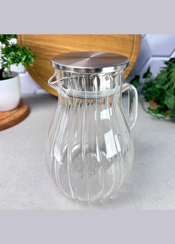 Скляний глечик з металевою кришкою 1.5 л Iceberg Ardesto (314963348)