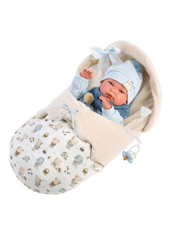 Велика Вінілова Лялька Немовля Новонароджений Хлопчик Пупс 40 см для рольових ігор реалістична іграшка Llorens (370603481)