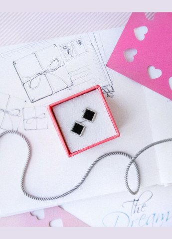 Серебряные серьги с топазом и фианитами. Каштан (342335254)