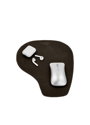 Килимок для мишки "Грушка" з натуральної шкіри темно-коричневий Crazy Horse (A-028476) BlankNote (330144400)