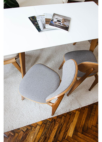 Стул обеденный LULA SOFT Натуральный каркас / Серая ткань Раш 93 Pavlyk (372842763)