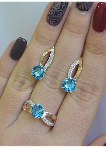 Серебряный комплект со вставками из золота Silver Style (367268363)