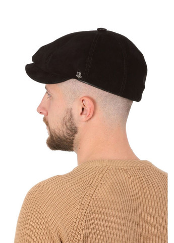 Кепка чоловіча замшева восьмиклинка чорна (SC45592) Shlyapka (295922640)