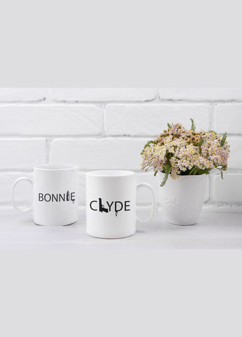 Парные чашки кружки Bonnie and Clyde Бони и Клайд для Влюблённых Белая 330 мл Orca (316259423)