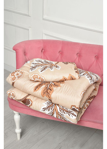 Комплект постельного белья с одеялом бежевого цвета двухспальный Let's Shop (300512746)