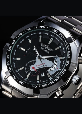 Чоловічий наручний механічний годинник Winner металевий сталевий Віннер Forsining (336551805)