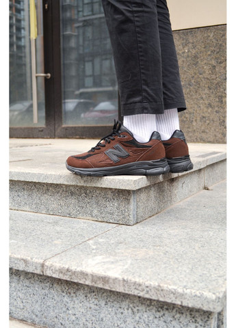 КРОССОВКИ ЖЕНСКИЕ NEW BALANCE 990 BROWN НЬЮ БЕЛАНС 990 No Brand комбинированные демисезоны (367170811)