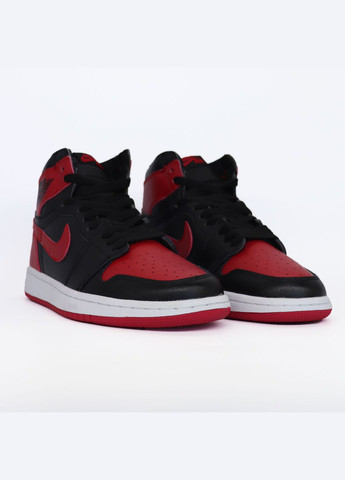 Чорні всесезон кросівки чоловічі і жіночі nike air jordan retro 1 black red | найк аір джордан 1 ретро чорно-червоні No Brand