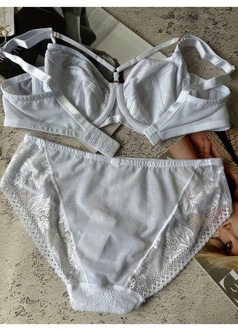 Білий жіноча білизна зі стрепами комплект на чашку d білий Lanny Mode