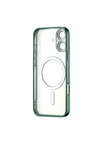 Чохол силіконовий Ductil Metallic Edge з MagSafe захист камери для iPhone 16 темно-зелений Case (370163688)