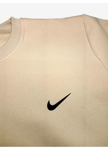 Світшот светр зимовий / осінній на флісі бежевий No Brand (369660713)