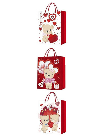 Подарочный бумажный пакет 3D - "Teddy Love", М цвет разноцветный ЦБ-00271156 No Brand (317210843)