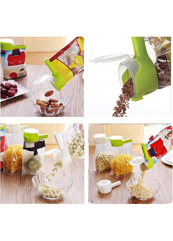 Набор из 5 зажимов для пакетов с дозатором "Mouth Clip" (для сыпучих продуктов) WMZWY (344585096)