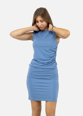 Блакитна жіноча сукня-міні колір блакитний цб-00246521 POSTER