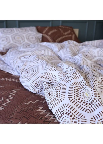 Комплект постільної білизни Бязь 17-0739 Amber Geometrics Євро Mirson (399178770)