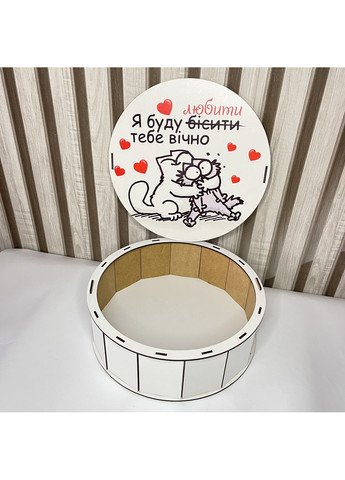 Дерев'яна подарункова коробка з котиками «Я буду любити тебе вічно» No Brand (355801973)