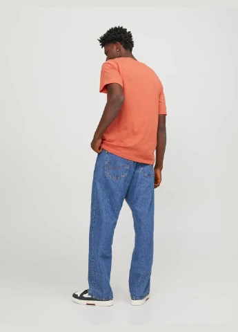 Помаранчева футболка basic,помаранчевий з принтом,jack&jones Jack & Jones