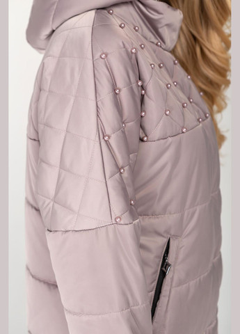 Бежева демісезонна куртка бусинка (01119-brown52) MioRichi