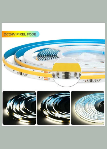 Светодиодная LED лента Бегущая волна COB 24v 360led/m ip20 Белый Rovus (370978091)