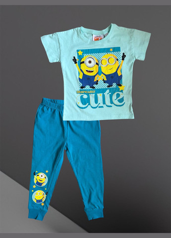 Блакитна піжама футболка + штани ILLUMINATION