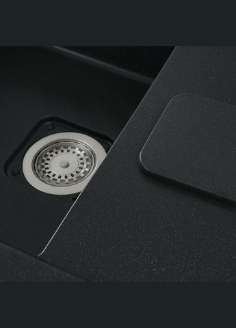 Гранитная мойка для кухни 7850 CUBE матовая Черный металлик Platinum (336936462)