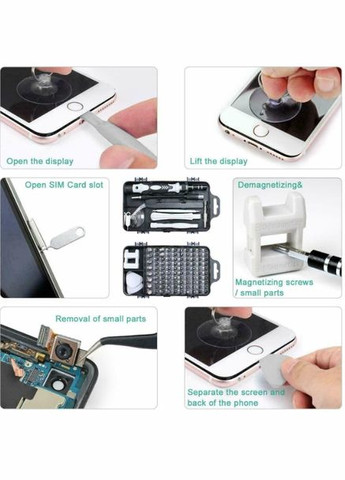 Професійний набір інструментів 115в1 викрутки з бітами для ремонту техніки (2104618549) No Brand (332614174)