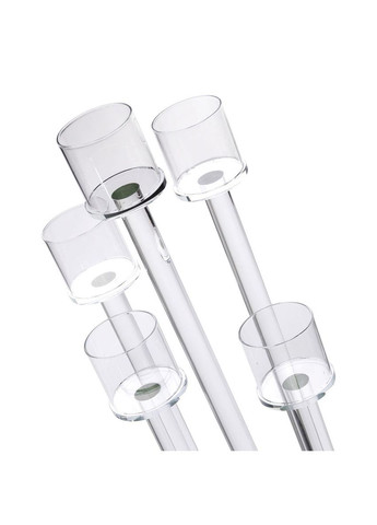 Підсвічник скляний на 5 свічок 20×56.5 см підсвічник декоративний прозорий на ніжці HP-4-16 Yiwu (370973831)