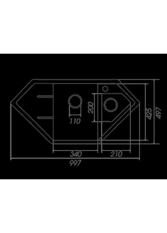 Гранитная мойка для кухни 9950 PANDORA матовая Черная Valeso (350671356)
