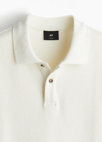 Белая футболка-поло для мужчин H&M