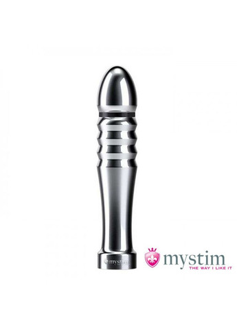 Фалоімітатор з електростимуляцією срібний, 13 х 2.6 см Mystim (306441119)