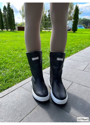 Чоботи зимові з натуральної шкіри флотар чорного кольору No Brand Чоботи (364958073)