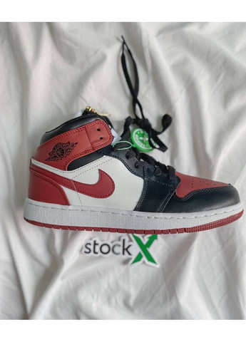 КРОССОВКИ ЖЕНСКИЕ NIKE AIR JORDAN 1 RETRO MID SE BLACK DARK BEETROOT НАЙК АИР ДЖОРДАН No Brand чёрные демисезоны (367170653)