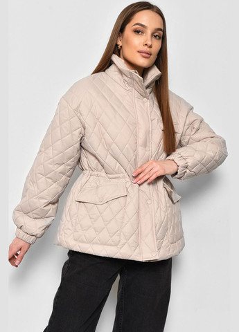 Бежева демісезонна куртка жіноча демісезонна бежевого кольору Let's Shop