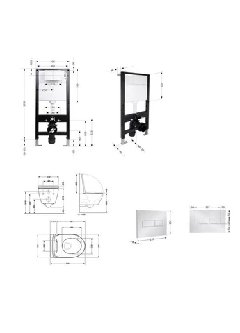 Готове рішення для ванної кімнати: підвісний унітаз Robin ML Ultra Quiet 520x365x365 + комплект інсталяції Standard (лінійна Qtap (402521585)