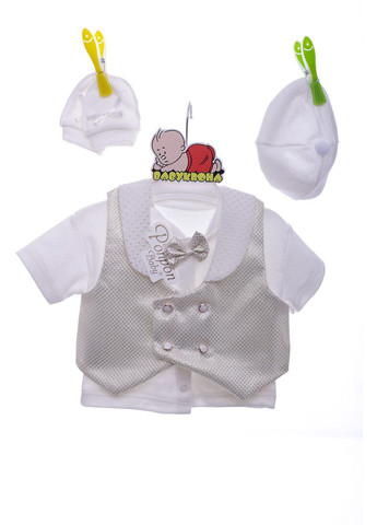 Бежевый демисезонный комплект на выписку для мальчика в коробке baby kids бежевый 62 см (42830) BABYKROHA