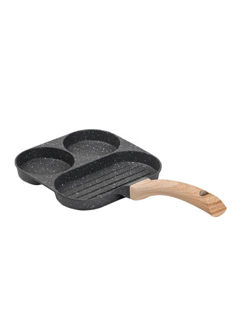 Сковорода квадратная порционная на 3 секции с антипригарным покрытием для всех плит серая Jooki (358706641)