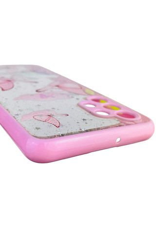 Чехол для Galaxy A32 4G (SM-A325F) с блёстками с бабочками на самсунг а32 4г розовый Samsung (366386518)