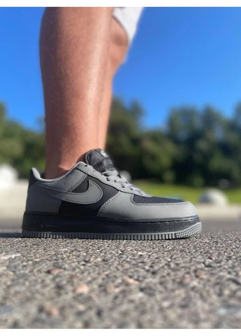 Чорні літні кросівки nike air force 1 grey black найк аір форс 1 No Brand