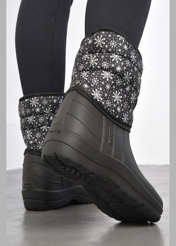 Черные дутики женские на меху черного цвета Let's Shop