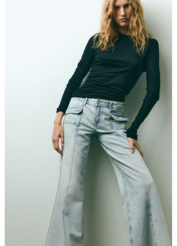 Жіночі джинси Wide Regular (56812) W34 Блакитні H&M - (286425631)