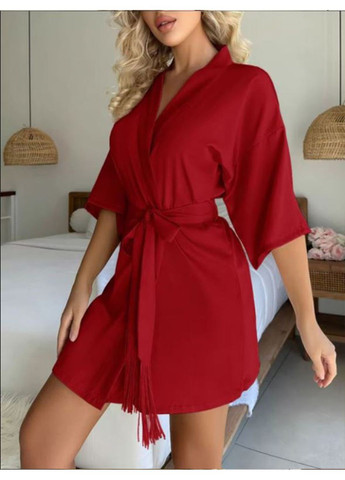 Роскошный мини халат красного цвета No Brand (349836964)