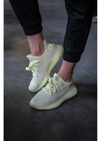 КРОССОВКИ ЖЕНСКИЕ ADIDAS YEEZY BOOST 350 V2 BUTTER АДИДАС ИЗИ БУСТ No Brand жёлтые демисезоны (367172956)