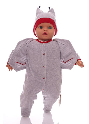 Чоловічок для хлопчика велюровий з жилетом сірий 50 см (26521) BABYKROHA (354301021)