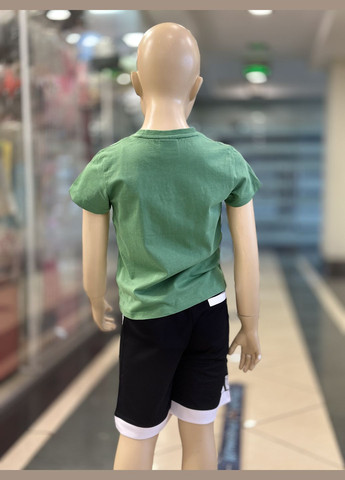 Костюм для хлопчика STG248-STG202 шорти чорно-білі + футболка зелена Street Gang (332184489)